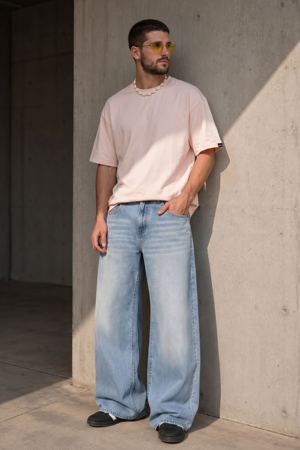 Erkek Base Oversize Mercan T-Shirt