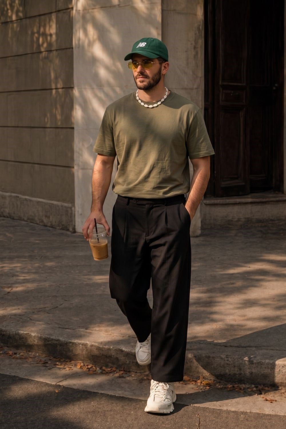 Erkek Basic Haki T-Shirt
