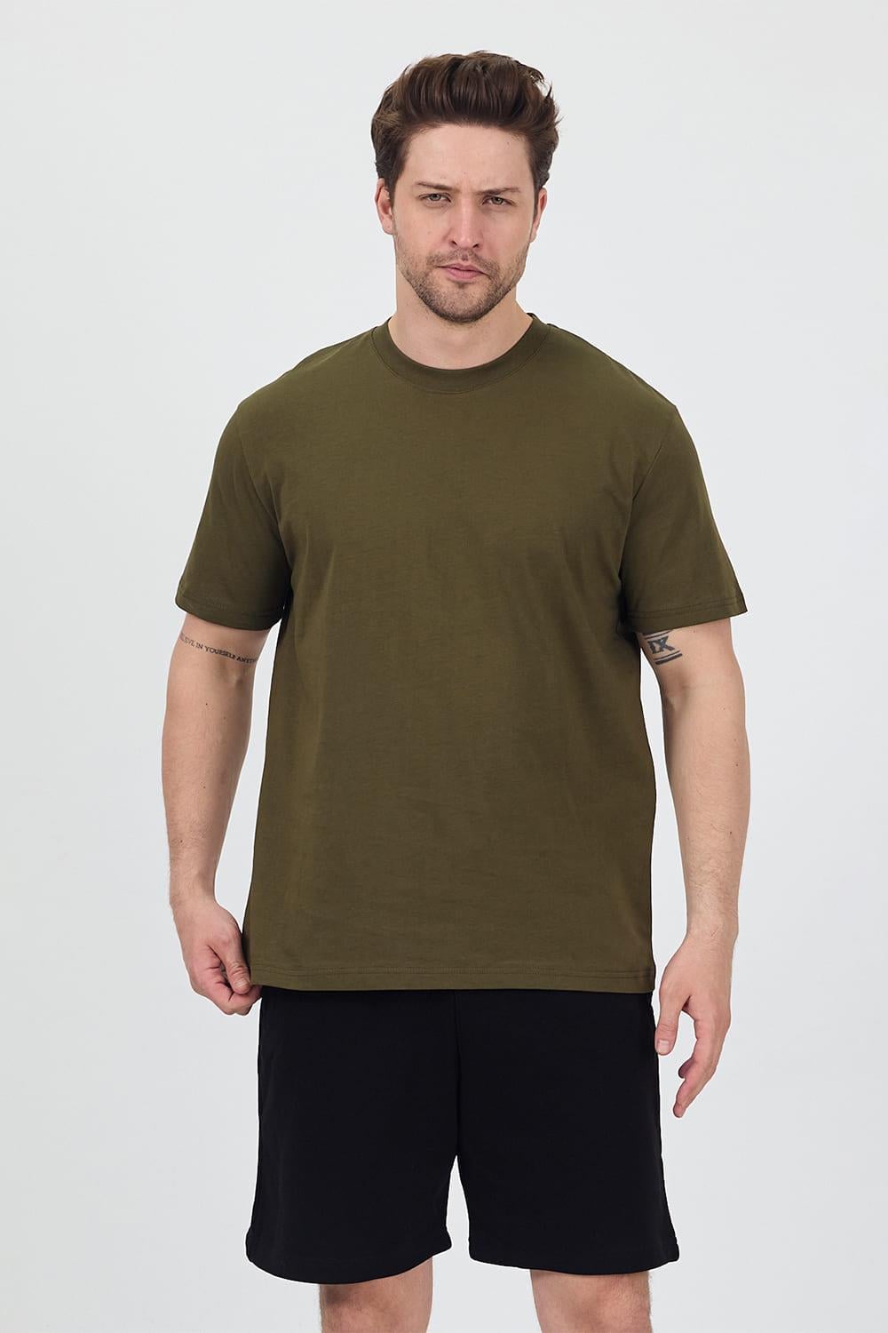 Erkek Basic Haki T-Shirt