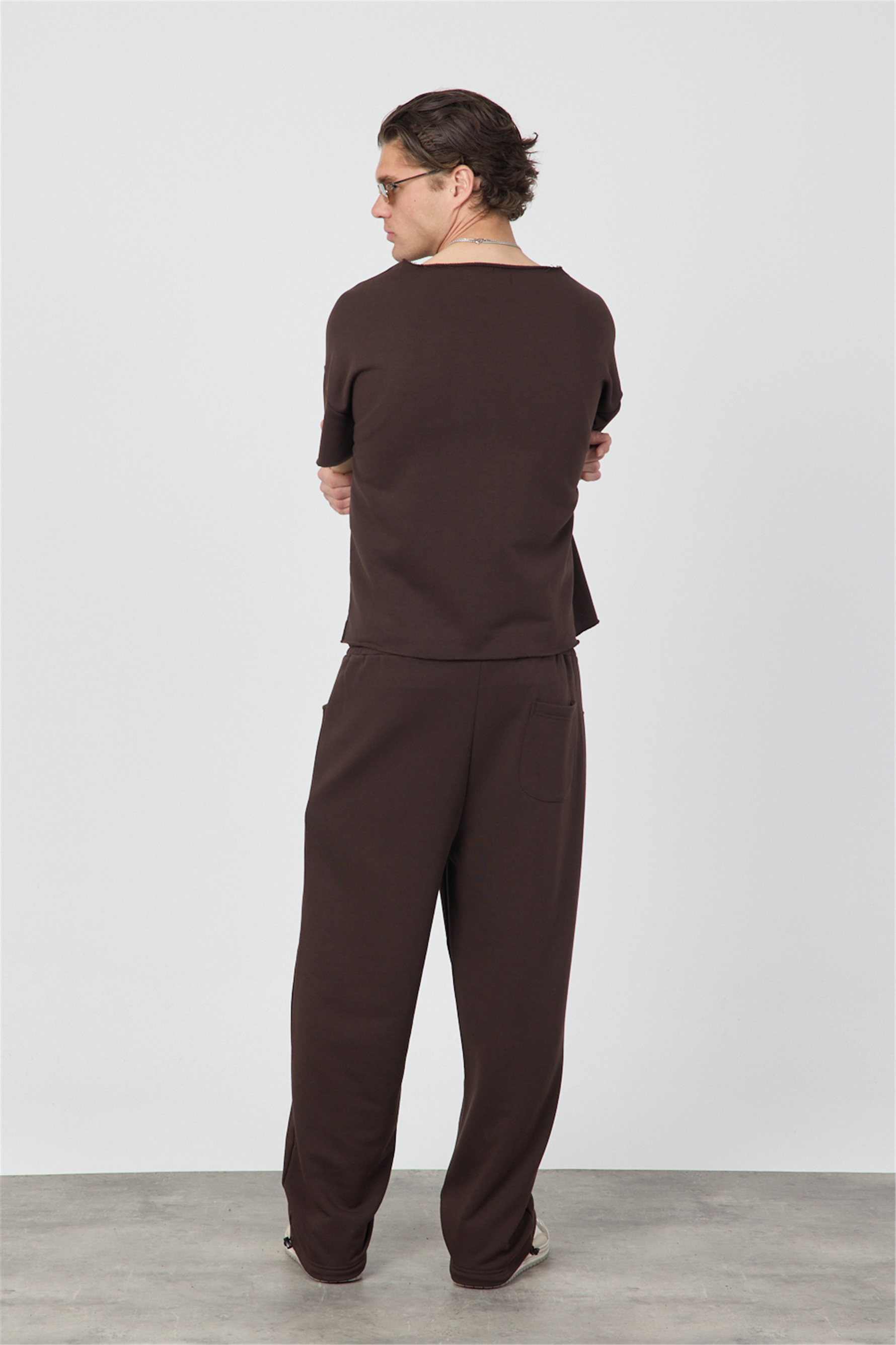 Erkek Blank Boxy Kahverengi T-Shirt · 7