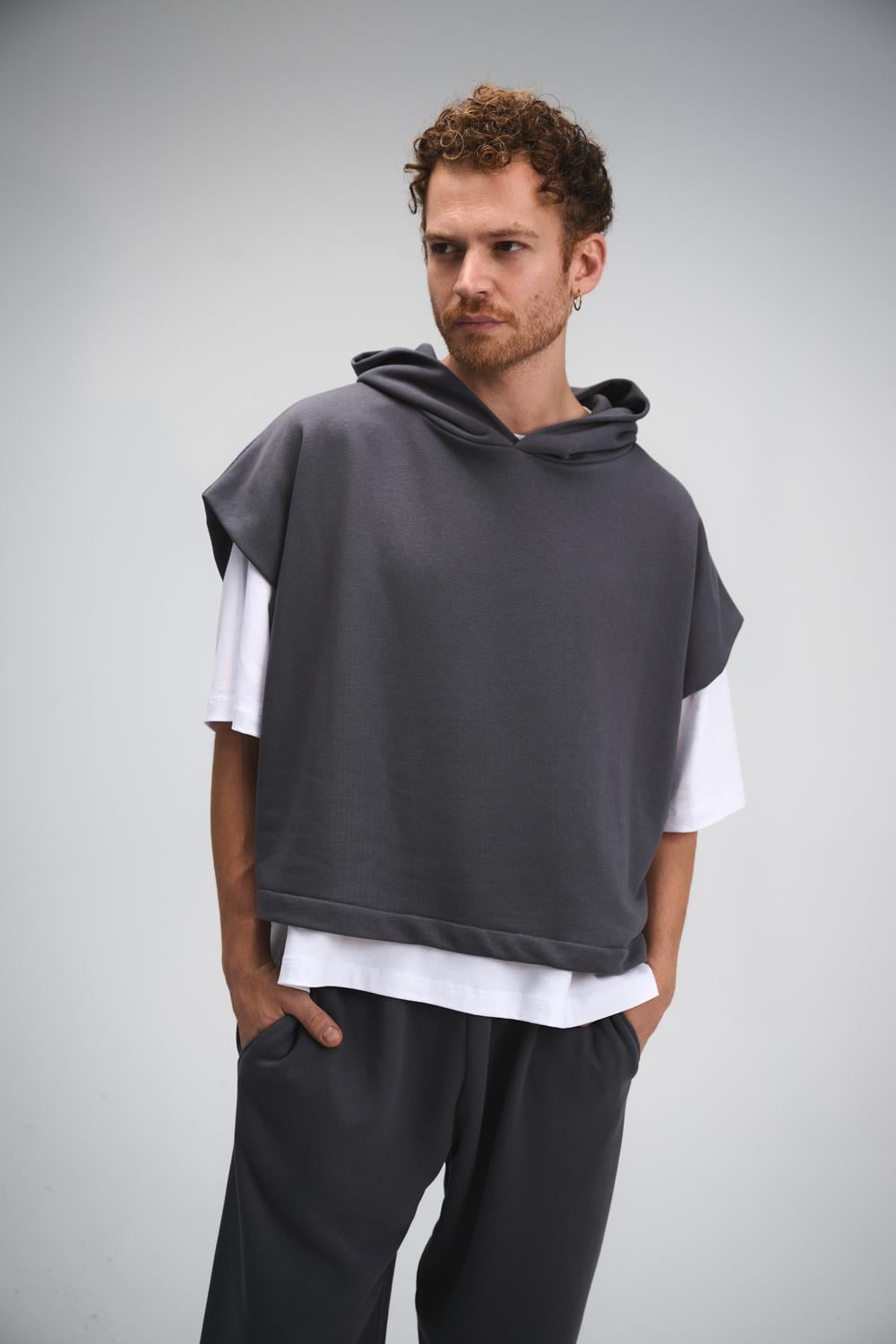Erkek Boxy Timeless Antrasit Sweatshirt