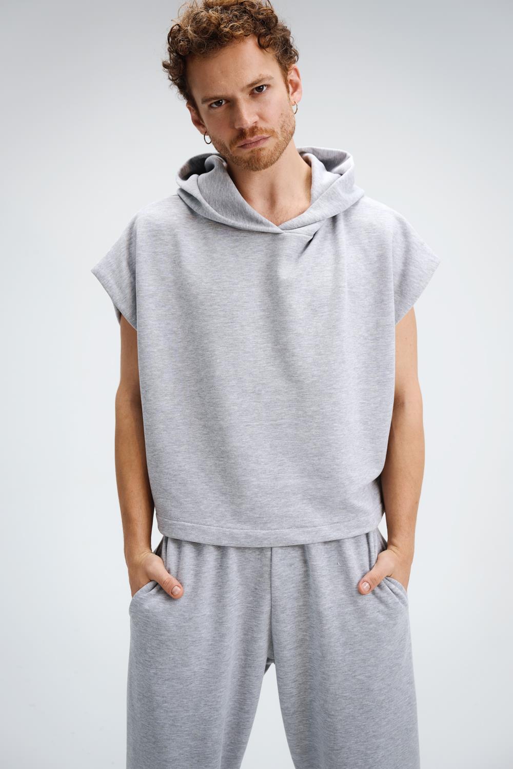 Erkek Boxy Timeless Gri Sweatshirt