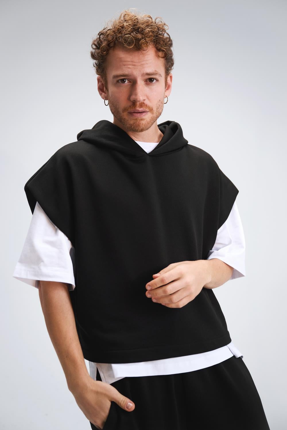 Erkek Boxy Timeless Siyah Sweatshirt