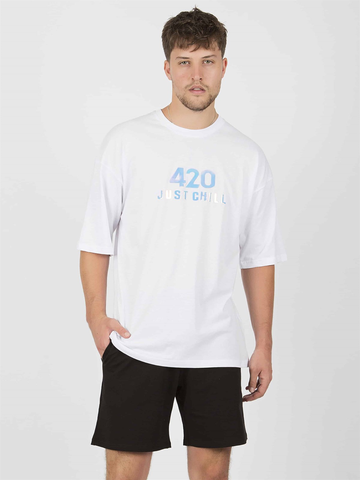 Erkek Chill Beyaz T-Shirt