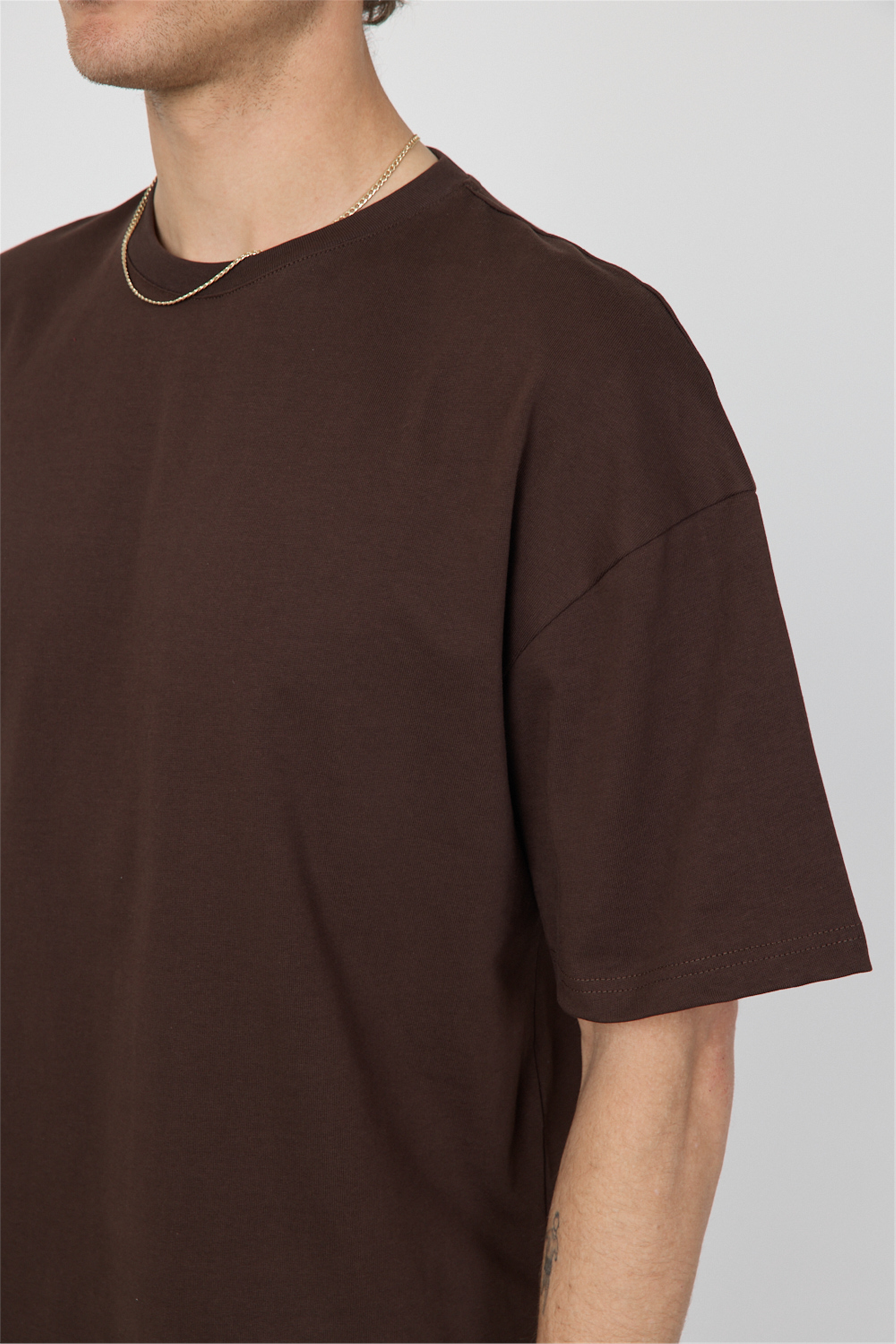 Erkek Chill Boxy Premium Kahverengi T-Shirt · 9