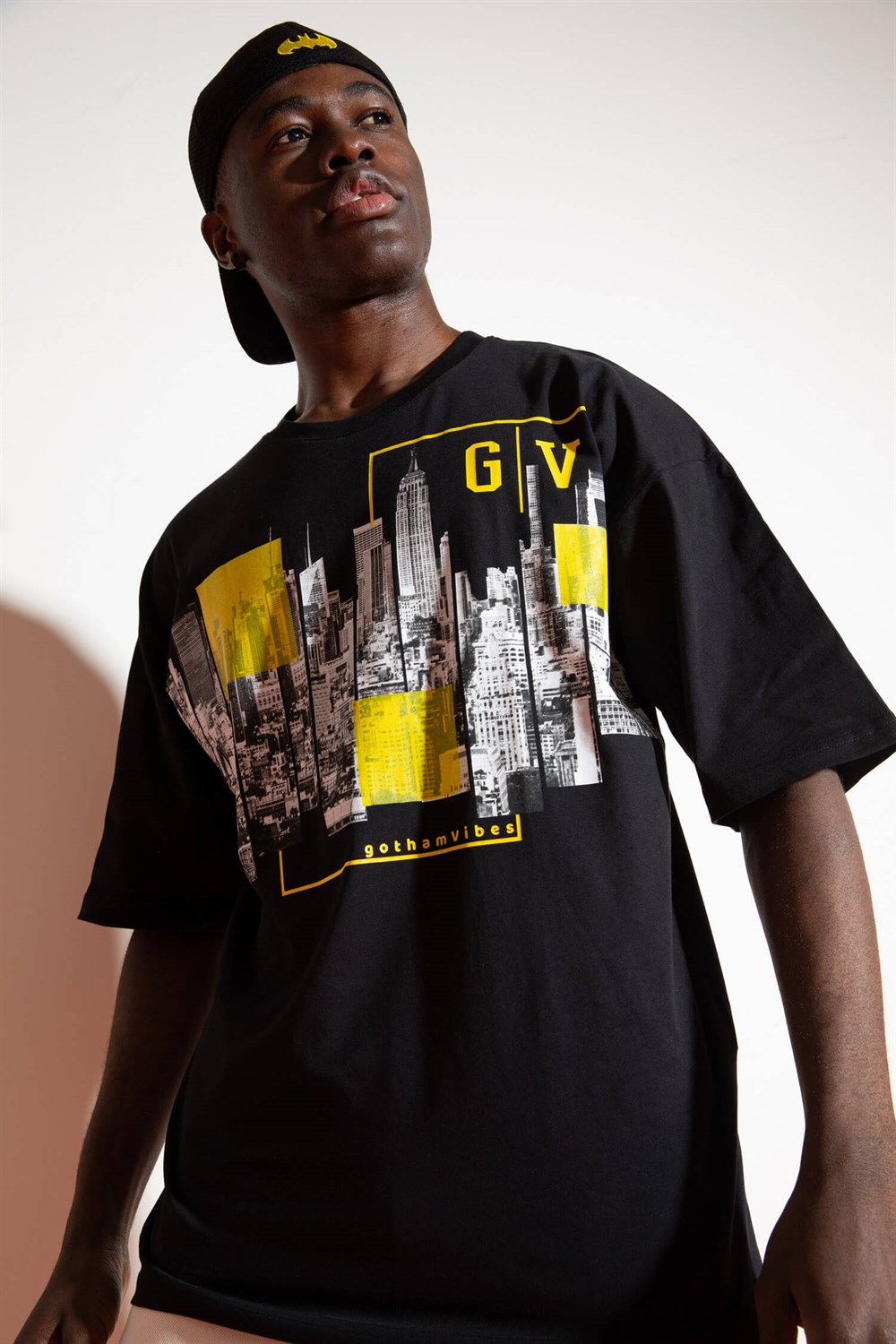 Erkek City Oversize Siyah T-Shirt - Gotham.com.tr