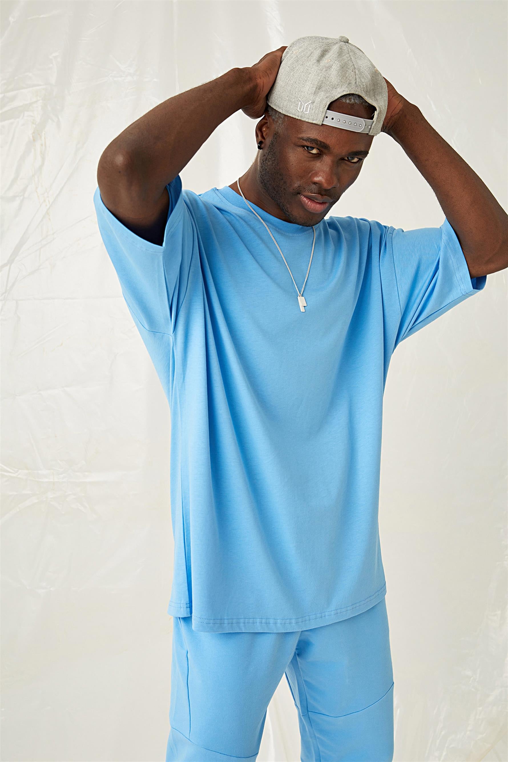 Erkek Equality King Oversize Açık Mavi T-Shirt