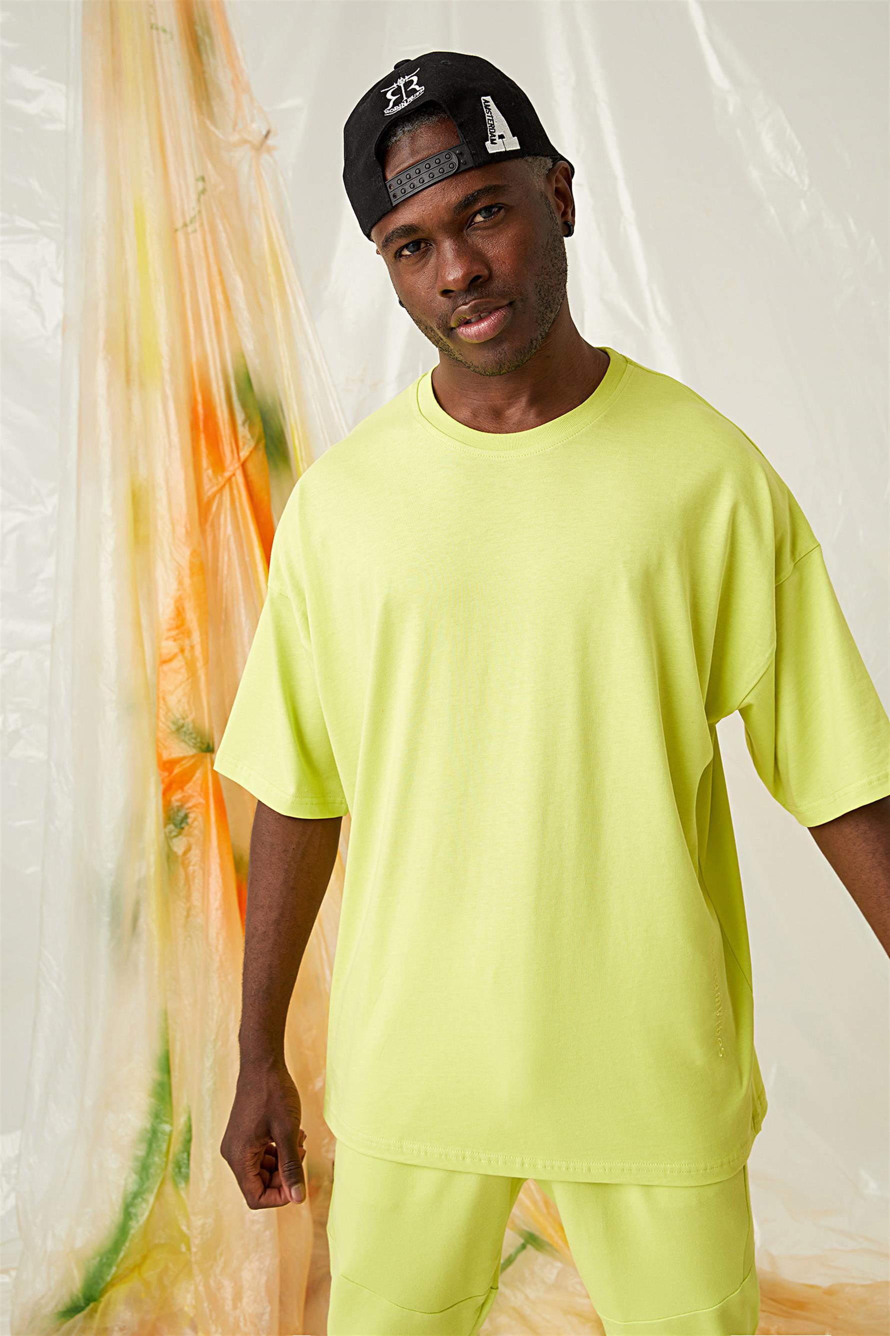 Erkek Equality King Oversize Neon Sarı T-Shirt