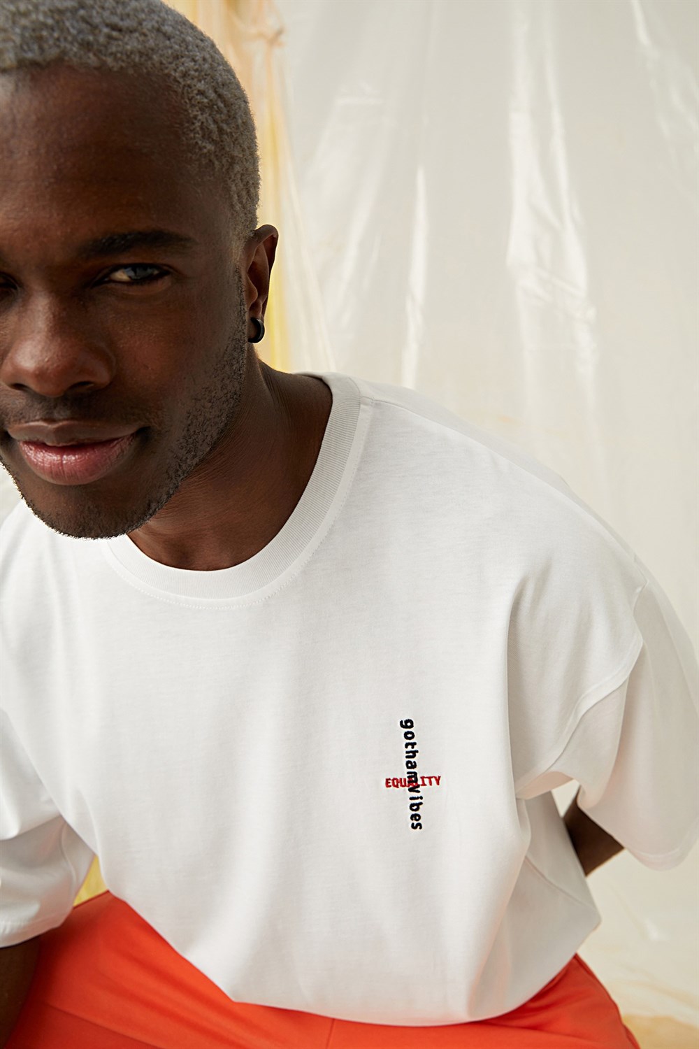 Erkek Equality Oversize Beyaz T-Shirt
