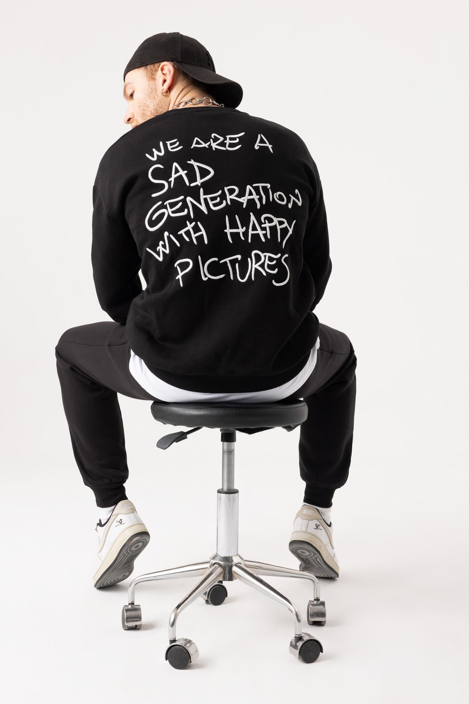 Erkek Generation Oversize Siyah Sweatshirt