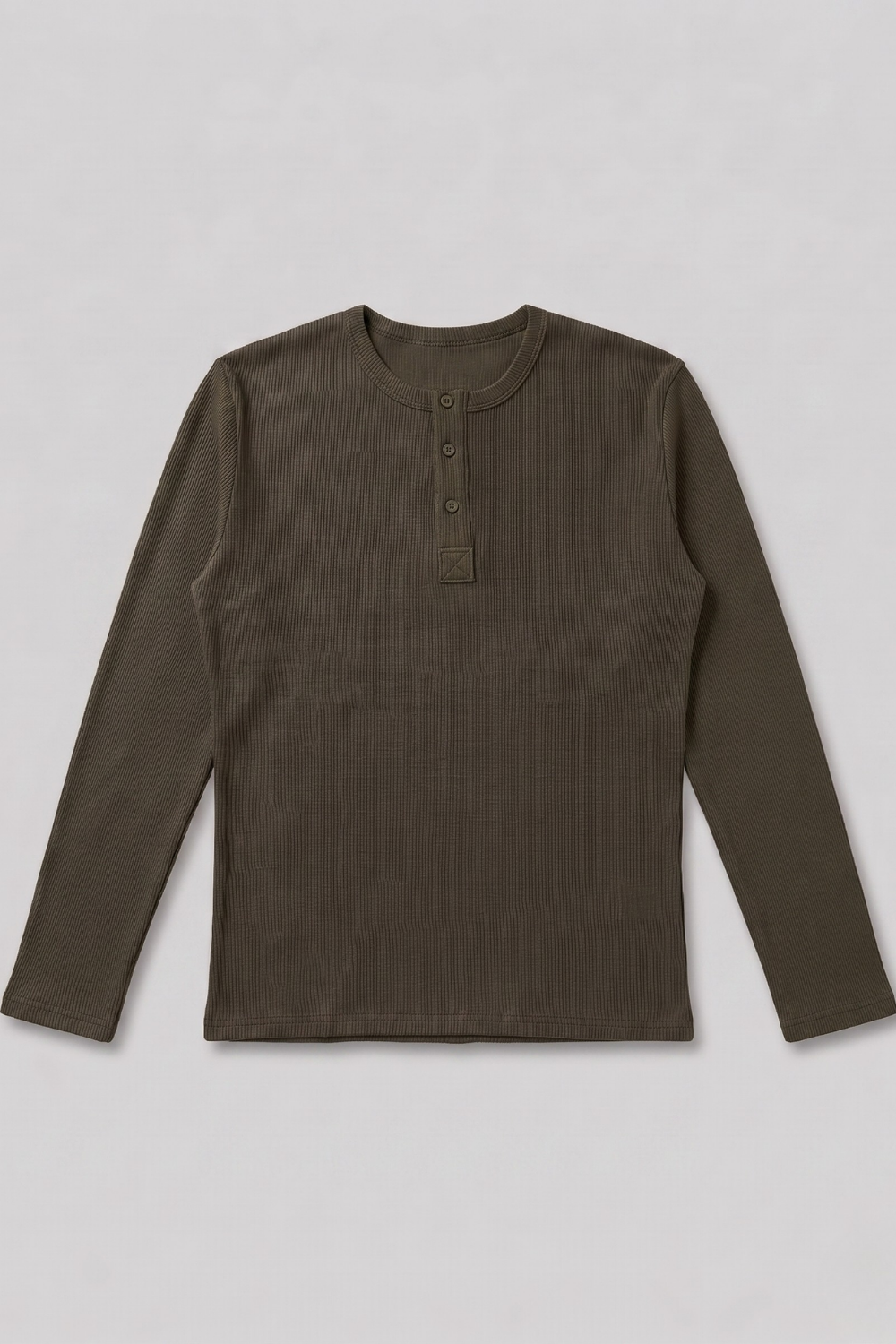 Erkek Haki Henley  T-Shirt
