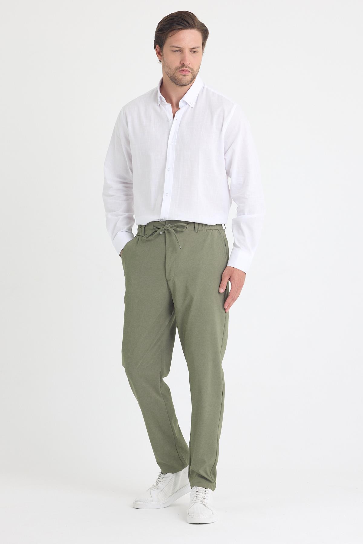 Erkek Haki Jogger Kumaş Pantolon