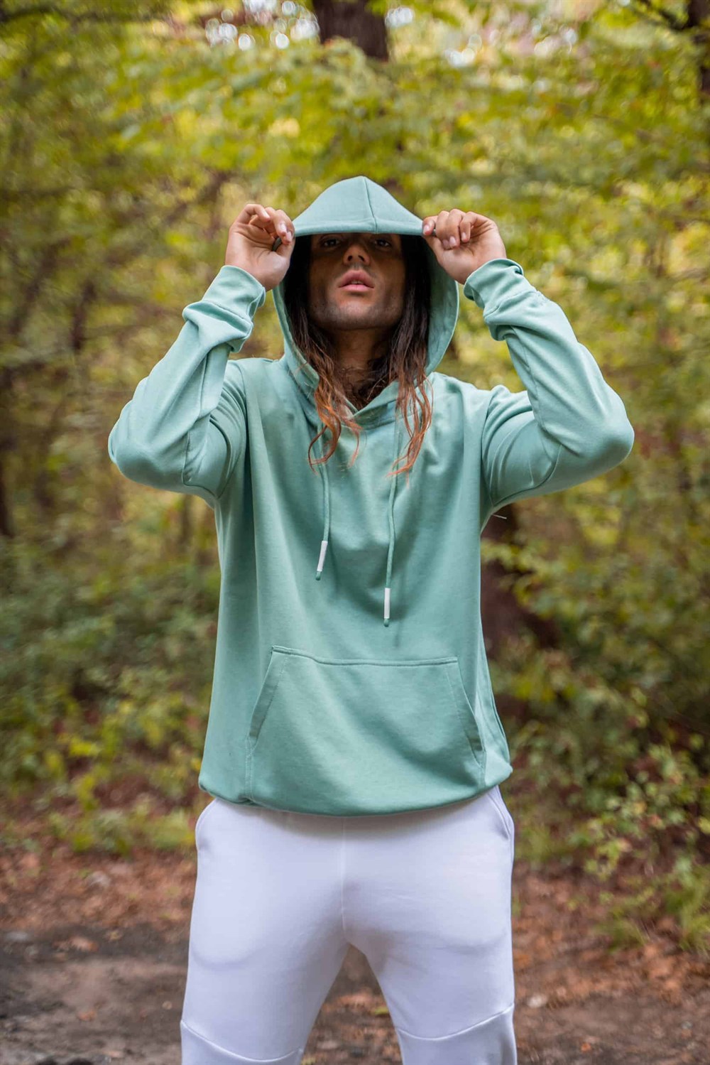 Erkek High Oversize Çağla Yeşili Hoodie