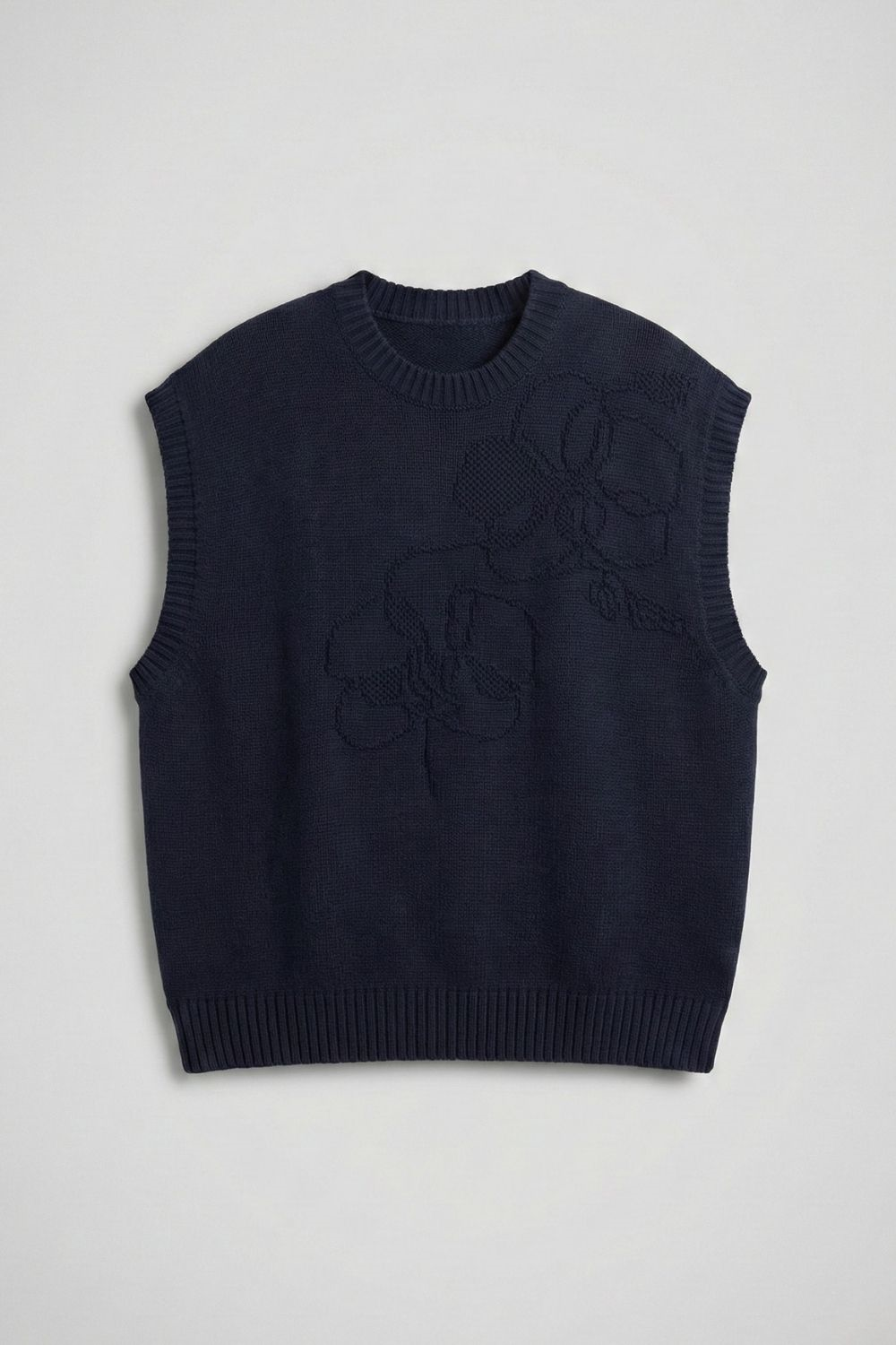 Erkek Lacivert Jakarlı Süveter