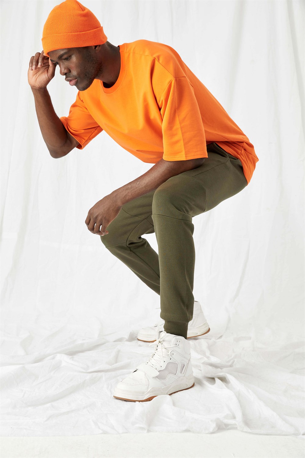 Erkek Oversize Turuncu T-Shirt