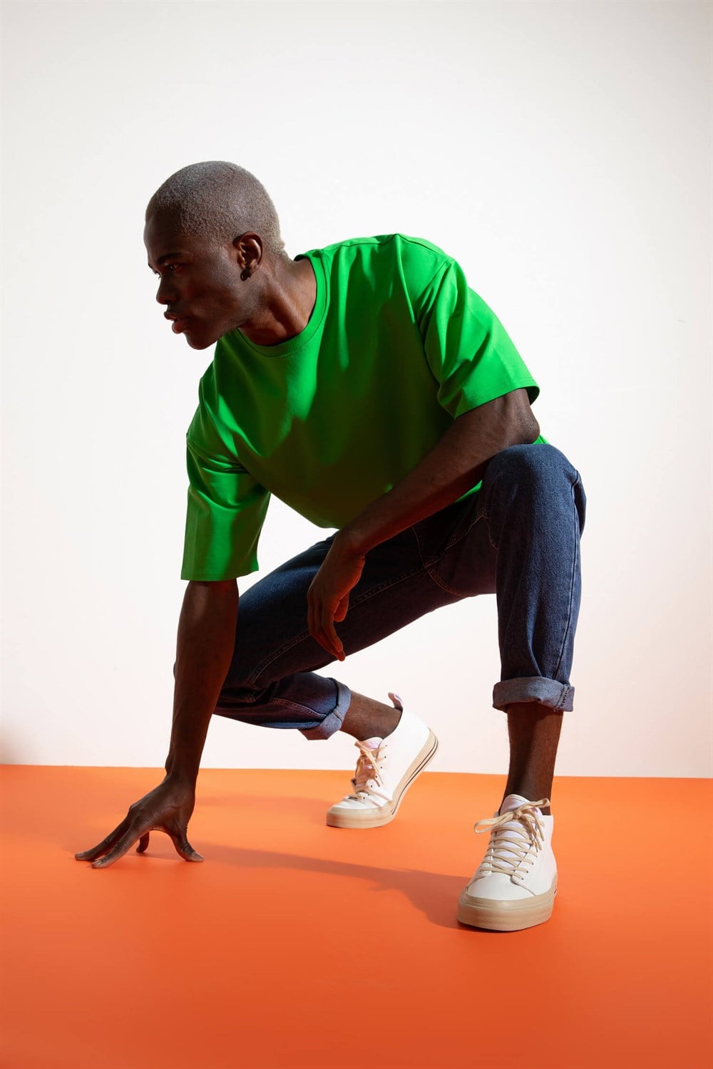Erkek Oversize Yeşil T-Shirt