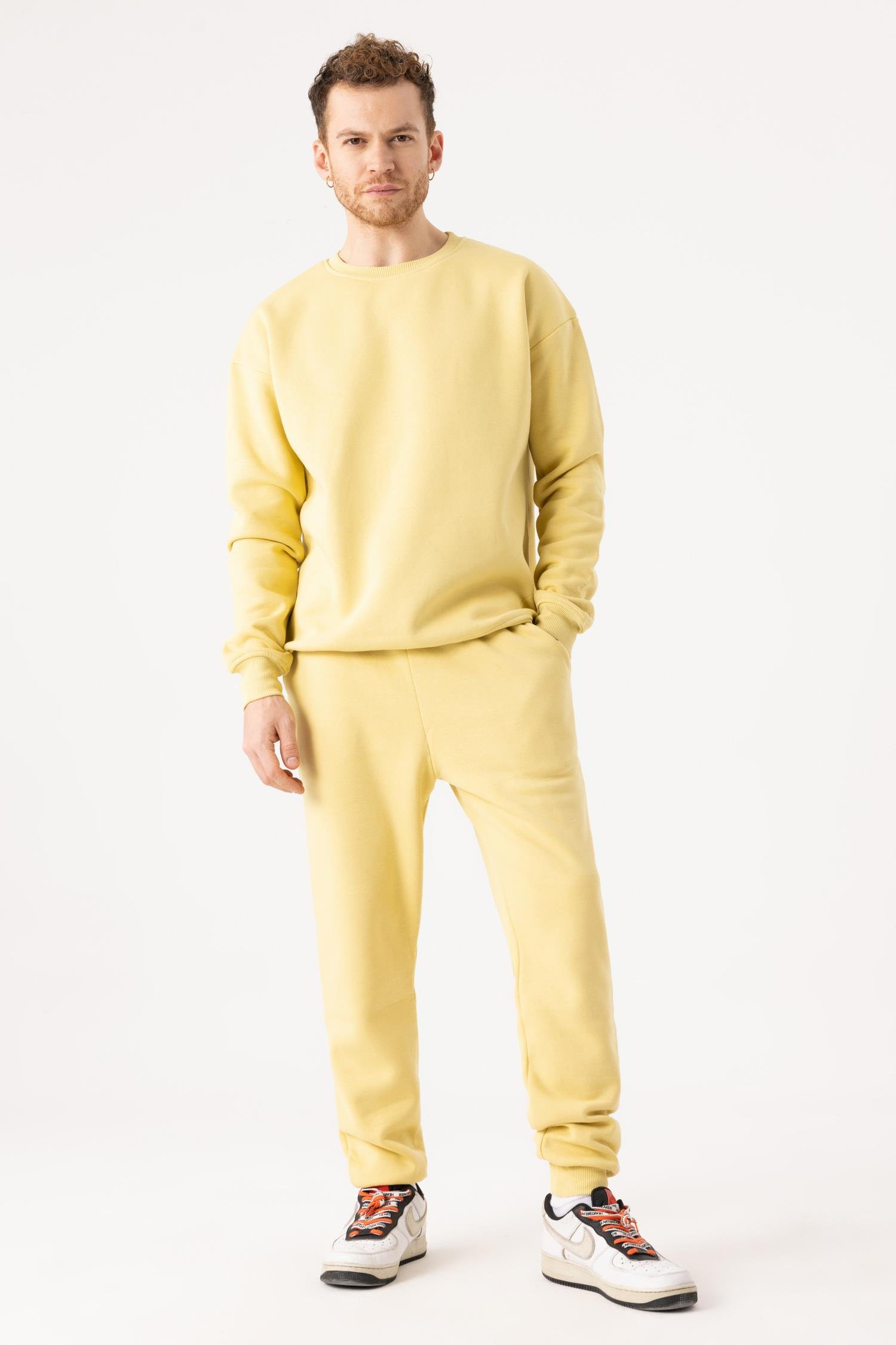 Erkek Rahat Kesim Hardal Eşofman Alt