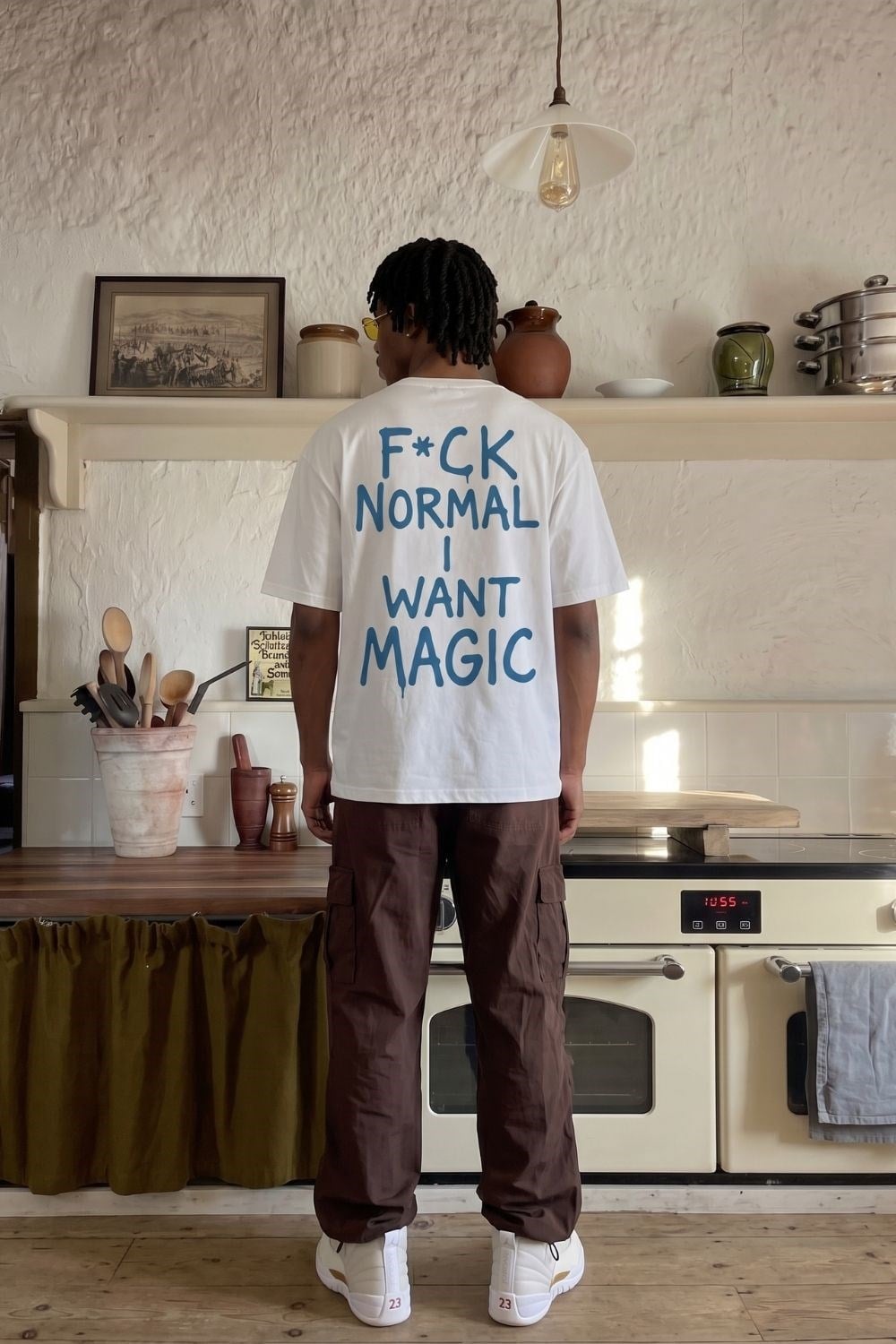 Erkek Relaxed 007 Oversize Beyaz T-Shirt