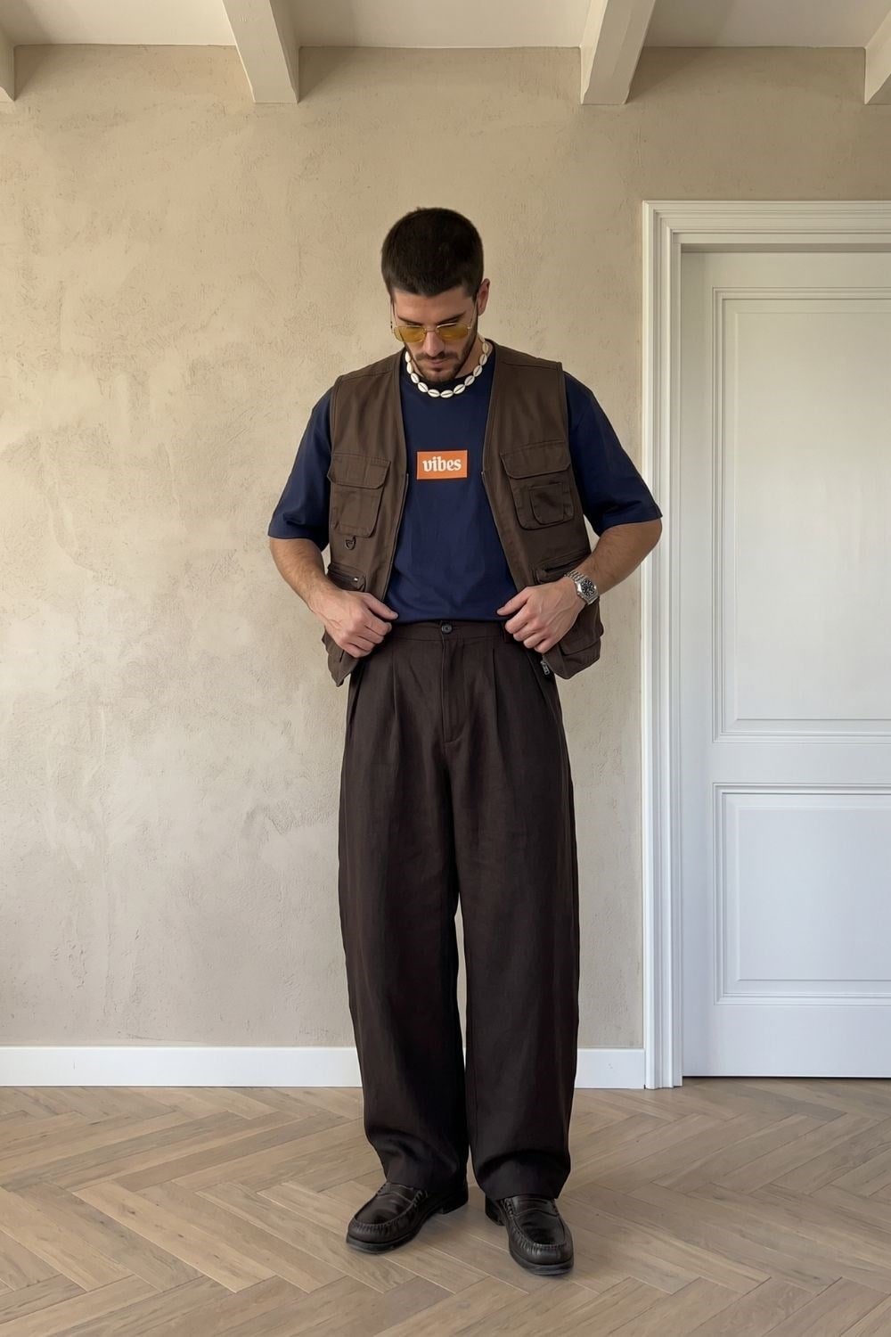 Erkek Relaxed 011 Oversize Lacivert T-Shirt