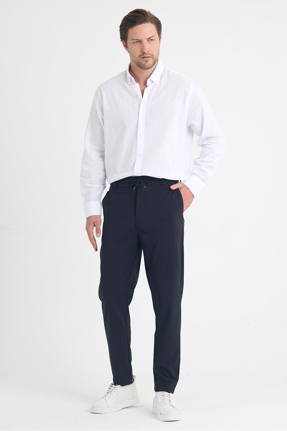 Erkek Siyah Jogger Kumaş Pantolon