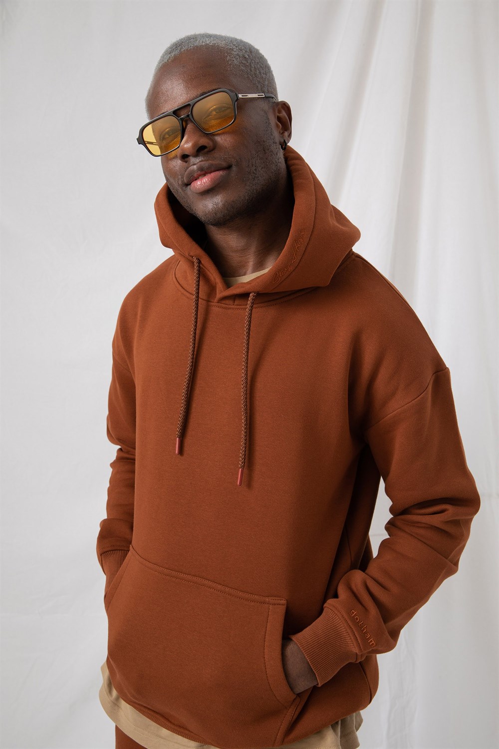 Erkek Stay Oversize Kiremit Hoodie Sweatshirt