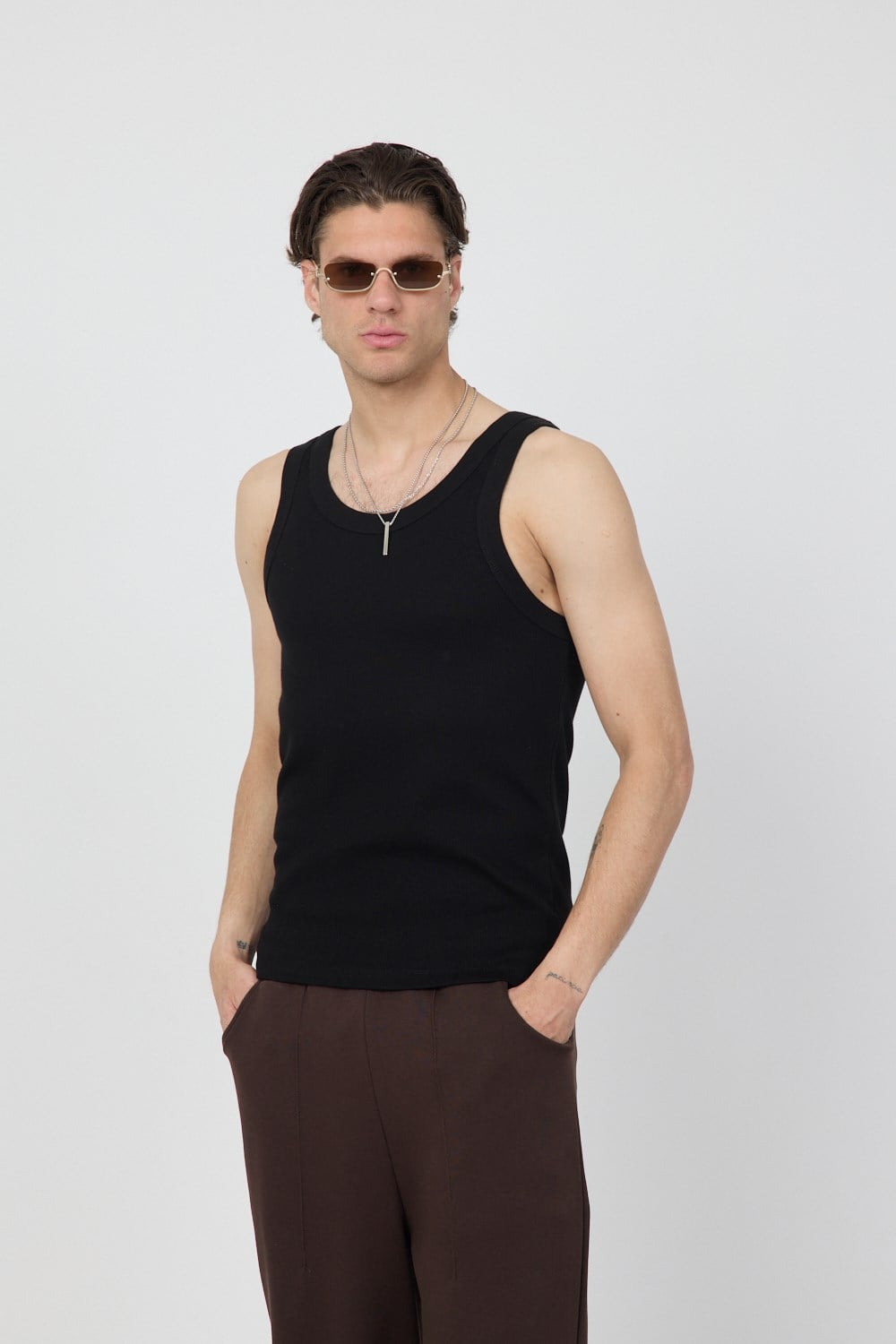 Erkek Tank Top Siyah Atlet