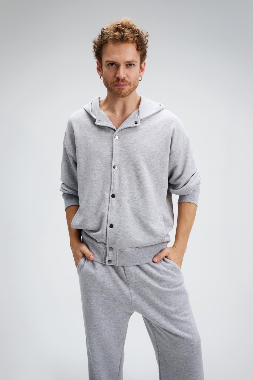Erkek Timeless Bang Oversize Gri Sweatshirt