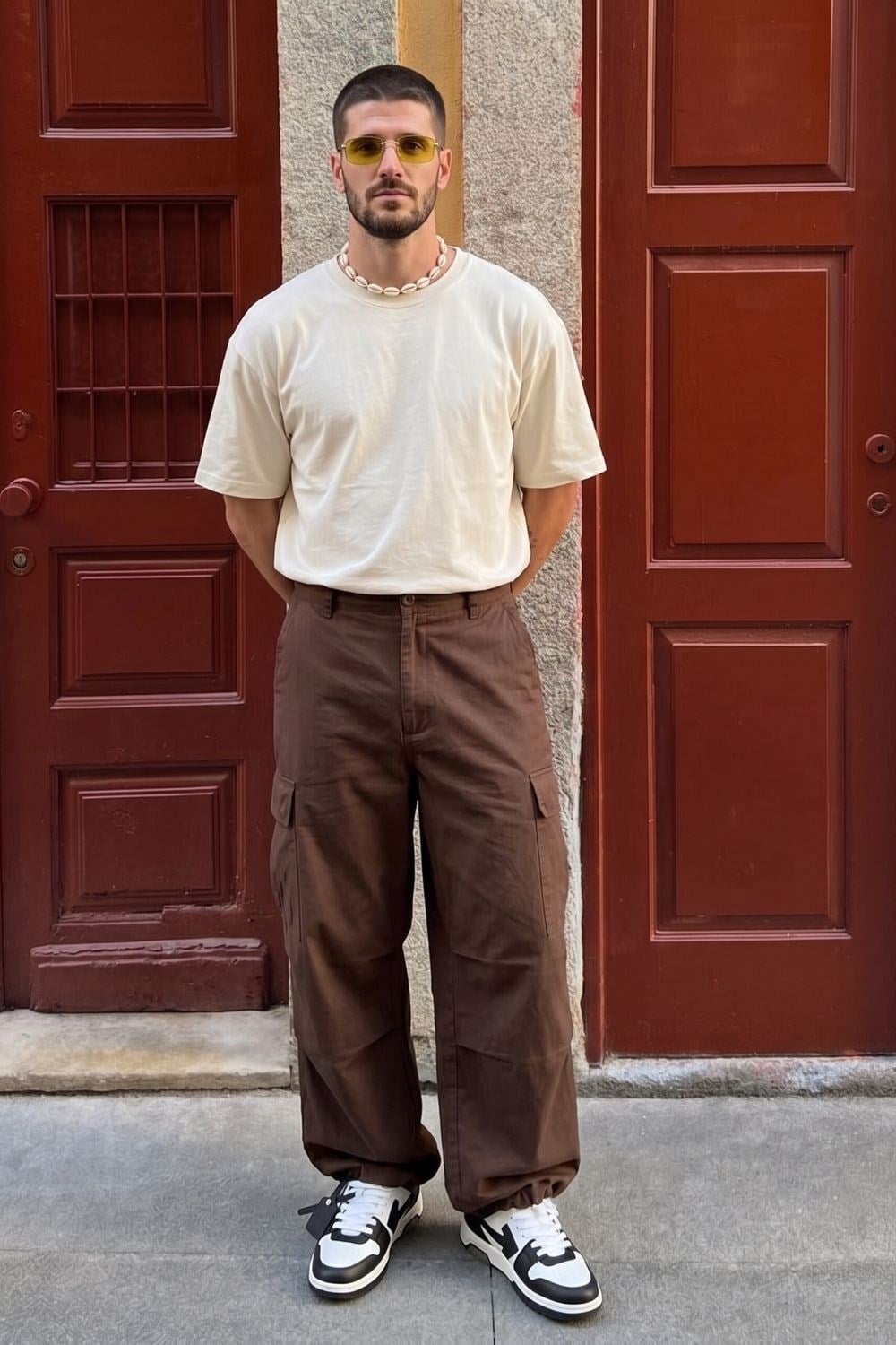 Erkek Timeless Oversize Krem T-Shirt