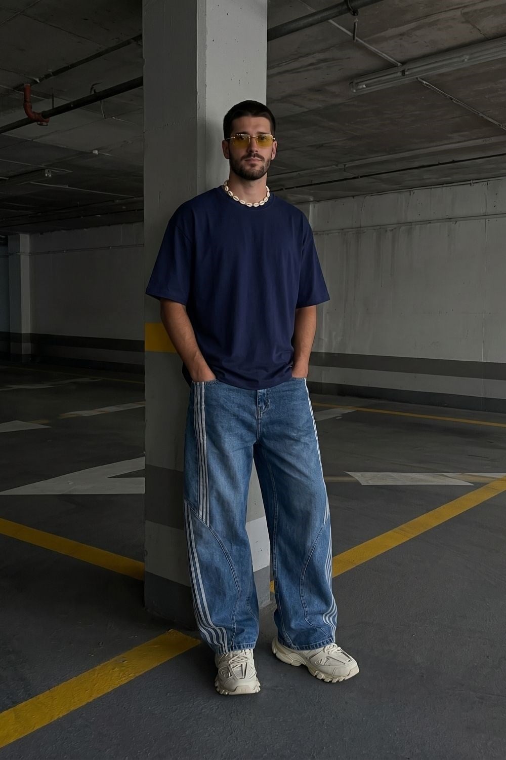 Erkek Timeless Oversize Lacivert T-Shirt