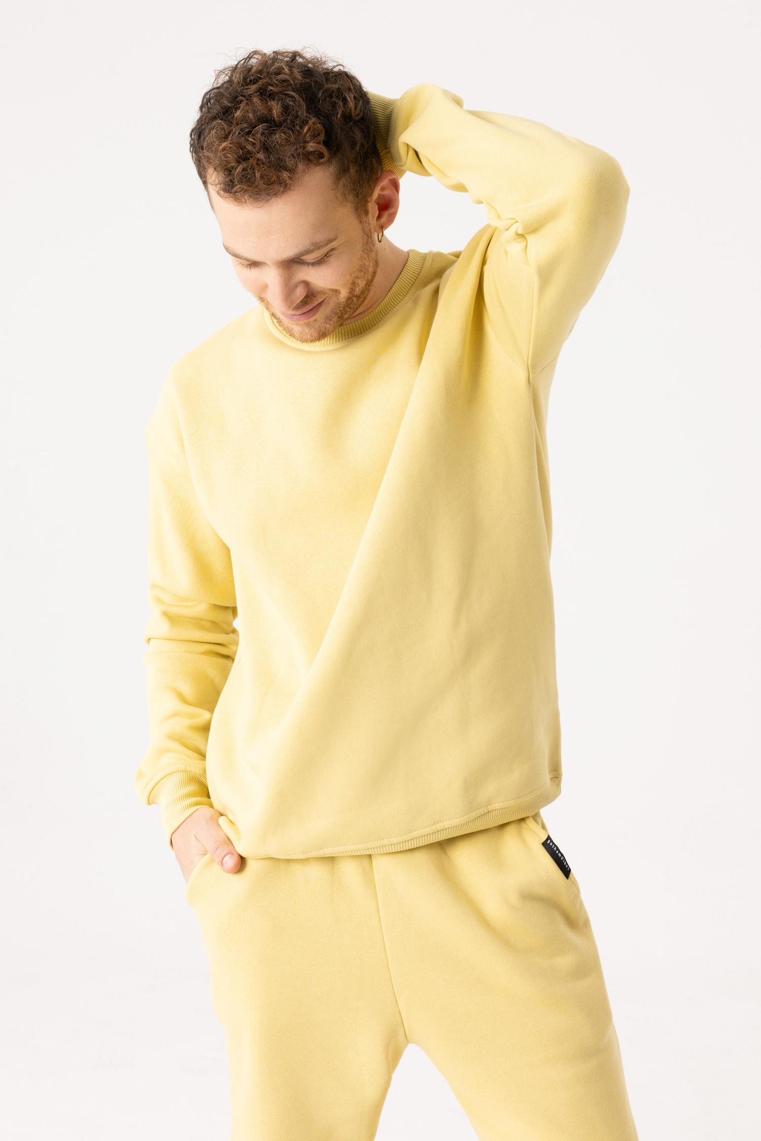 Erkek Vibe Oversize Hardal Sweatshirt