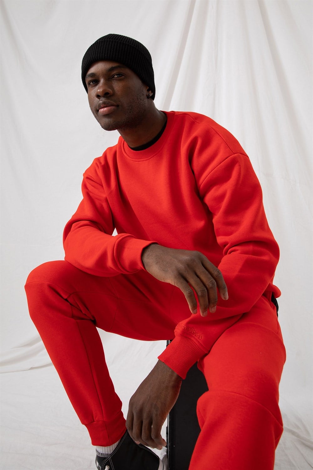 Erkek Vibe Oversize Kırmızı Sweatshirt