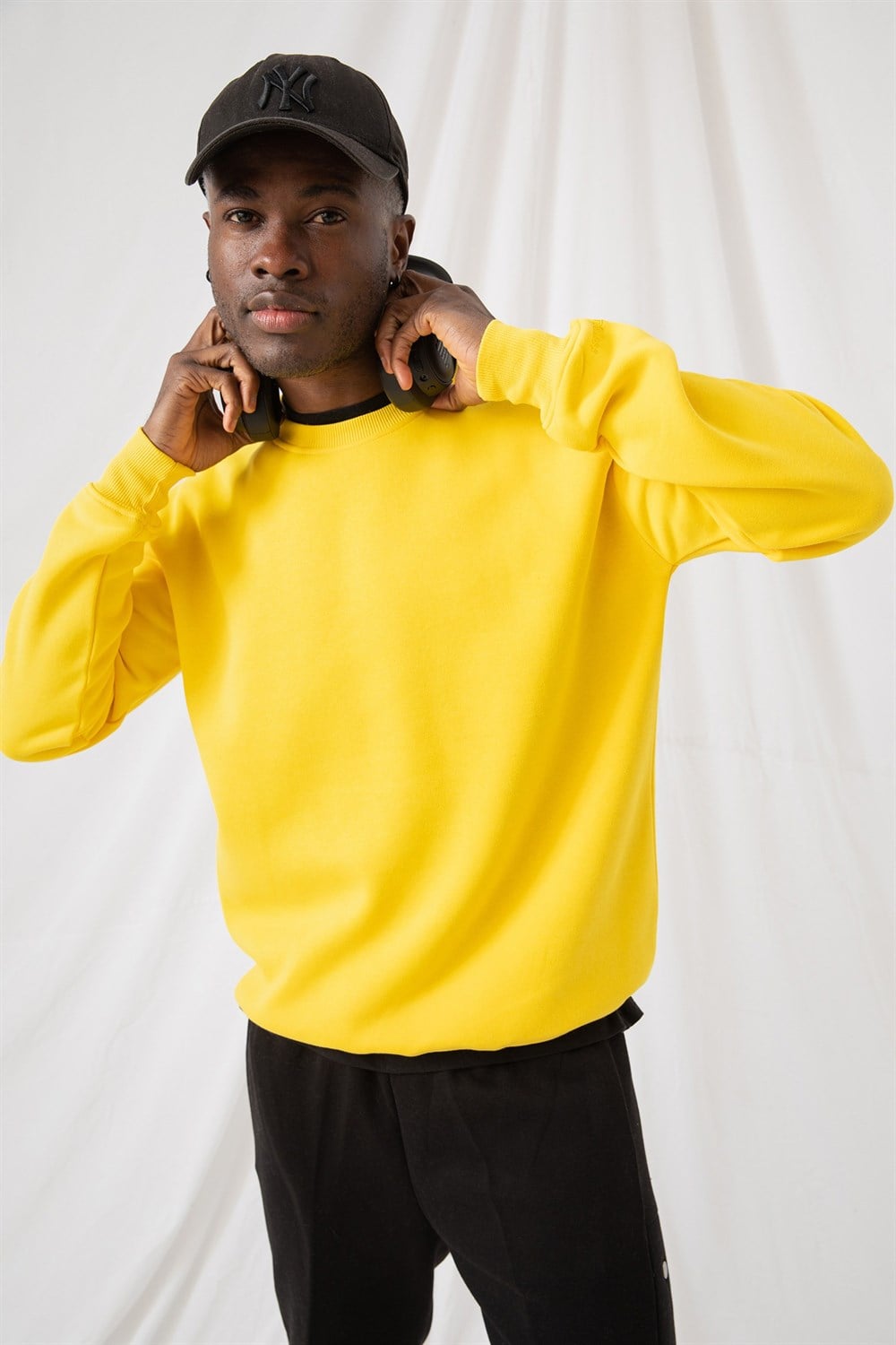 Erkek Vibe Oversize Sarı Sweatshirt