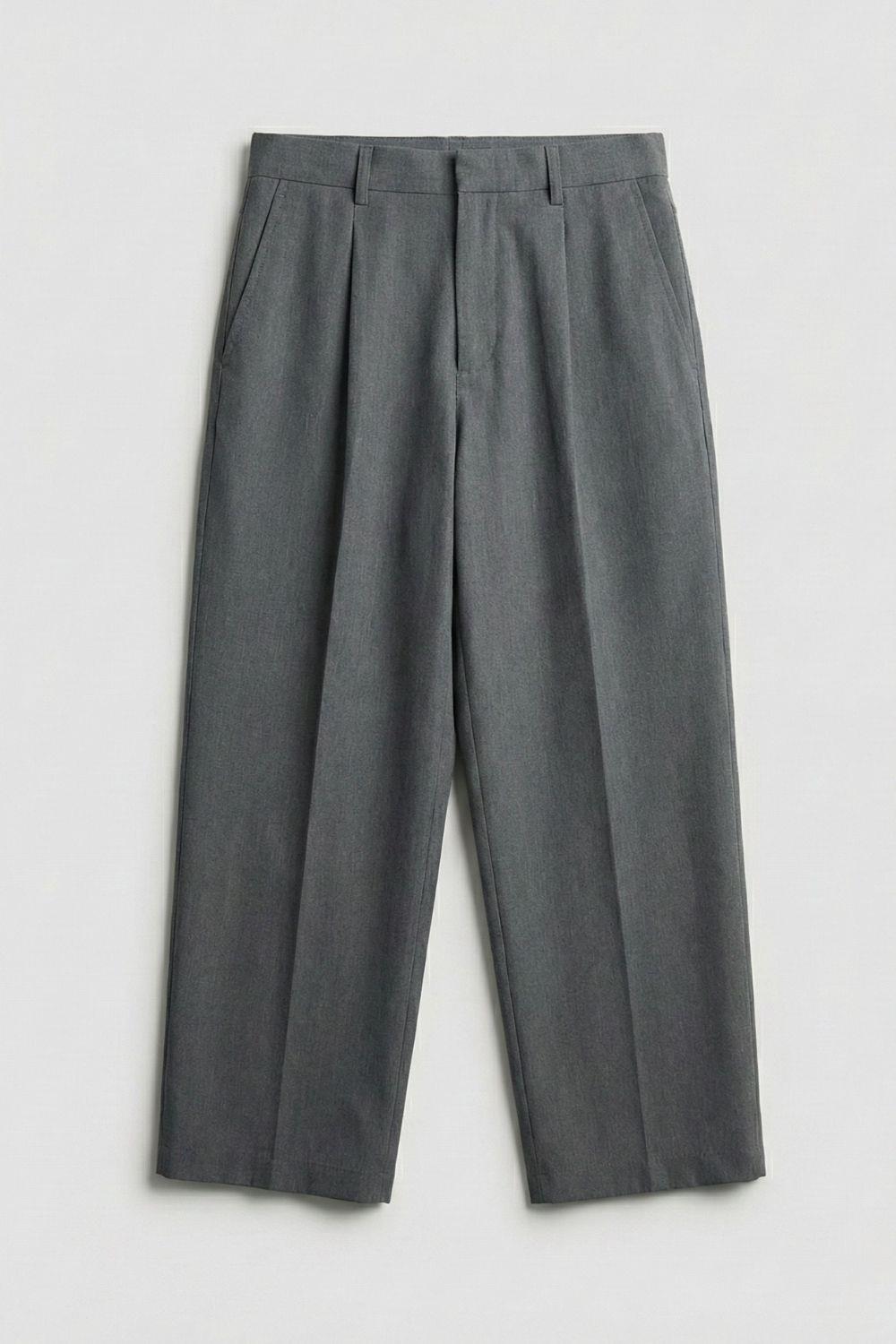 Gri  Premium Pileli Kumaş Pantolon