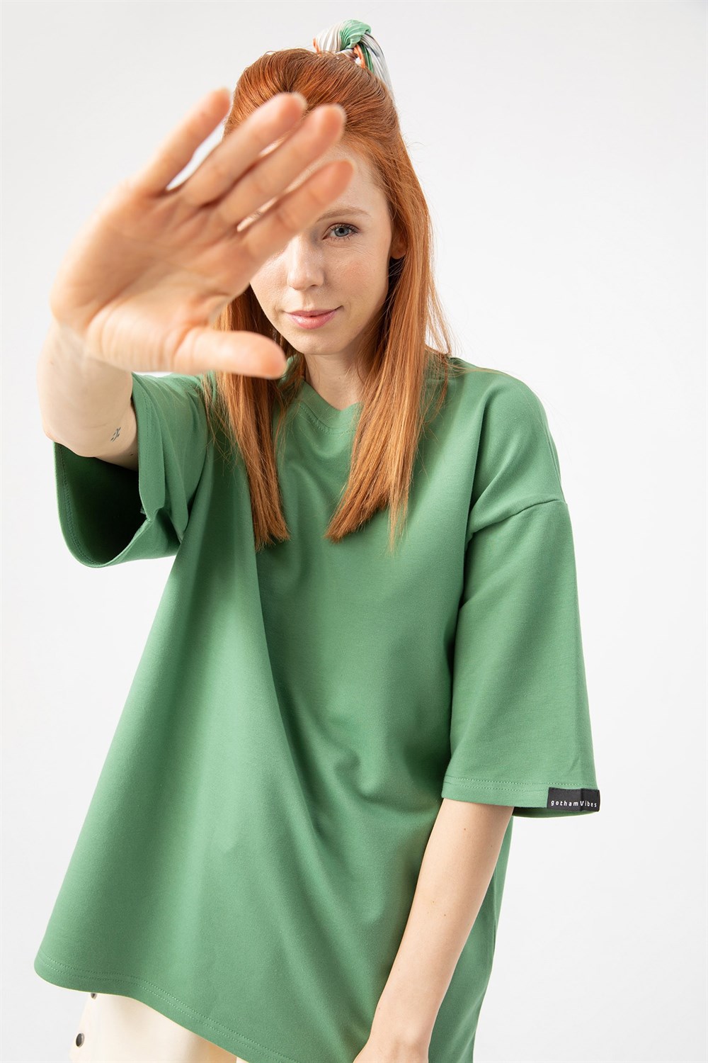 Kadın Base Oversize Çağla T-Shirt