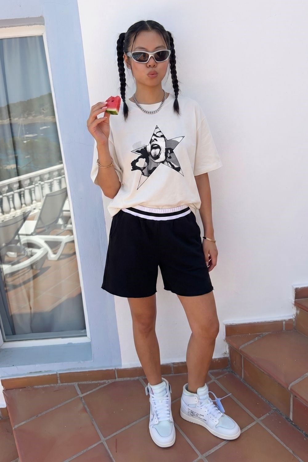 Kadın Boxy Chaos Beyaz Premium T-Shirt