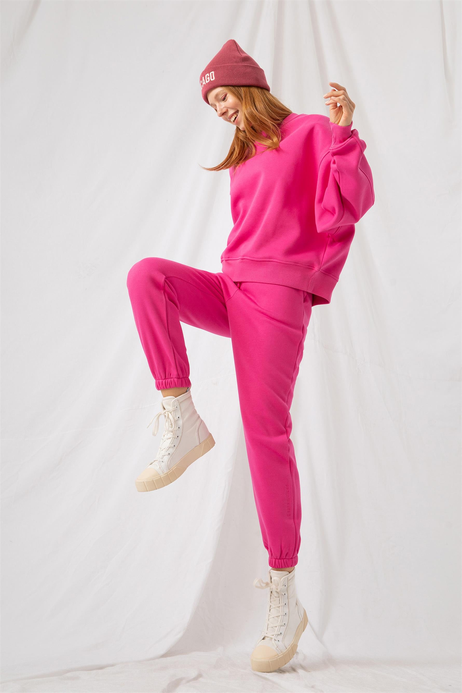 Kadın Jogger Pembe Eşofman Altı