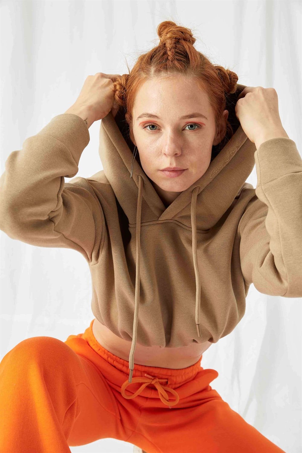 Kadın Stay Bej Kısa Sweatshirt