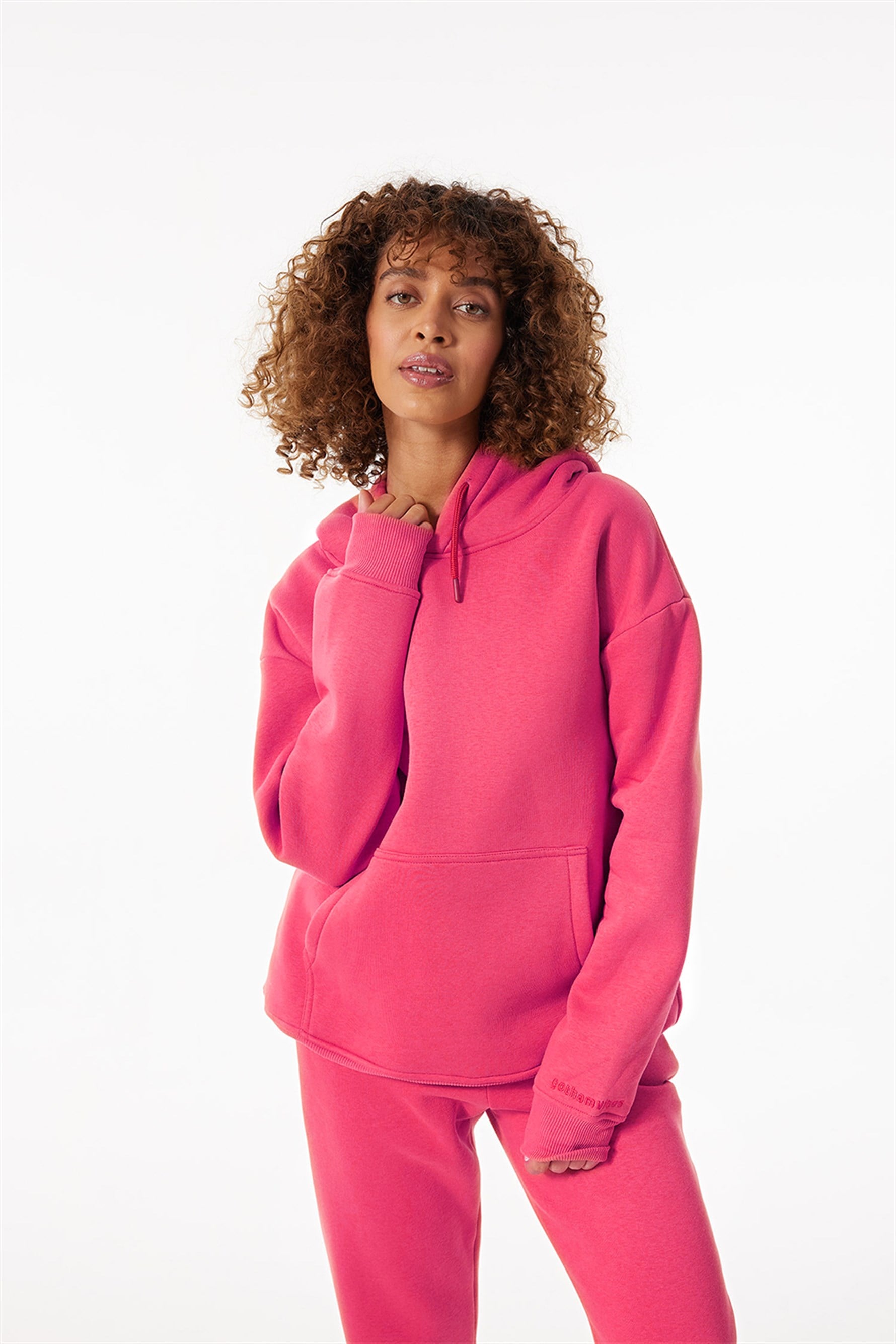 Kadın Stay Oversize Fuşya Hoodie Sweatshirt
