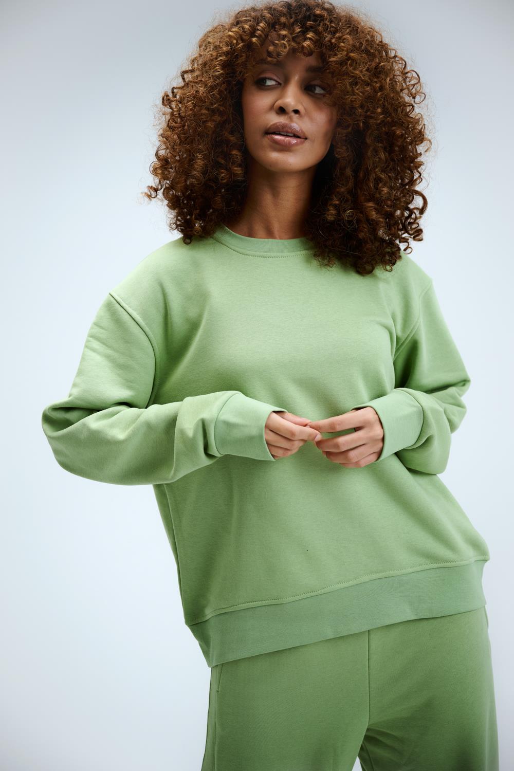 Kadın Timeless Oversize Fıstık Yeşili Sweatshirt
