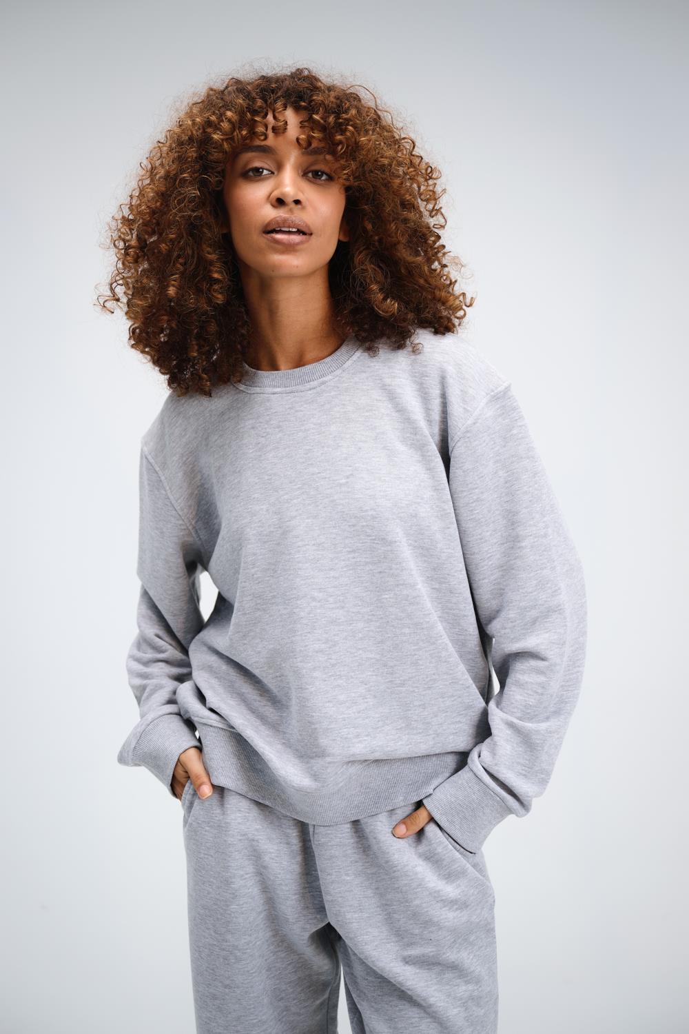 Kadın Timeless Oversize Gri Sweatshirt