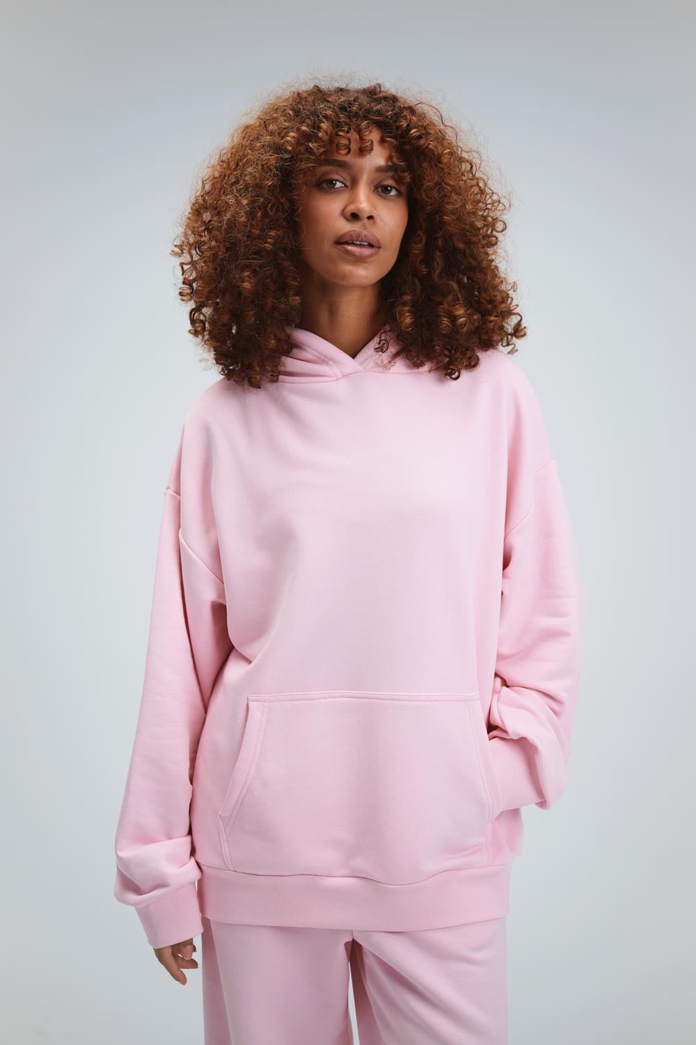 Kadın Timeless Oversize Pembe Hoodie Sweatshirt