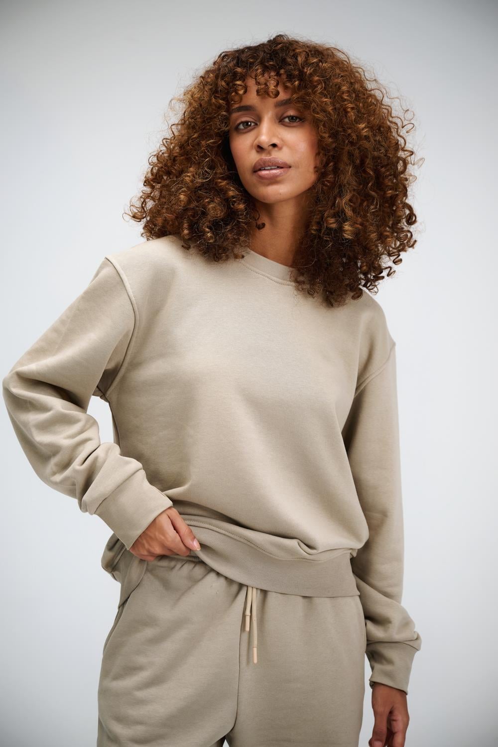 Kadın Timeless Oversize Vizon Sweatshirt