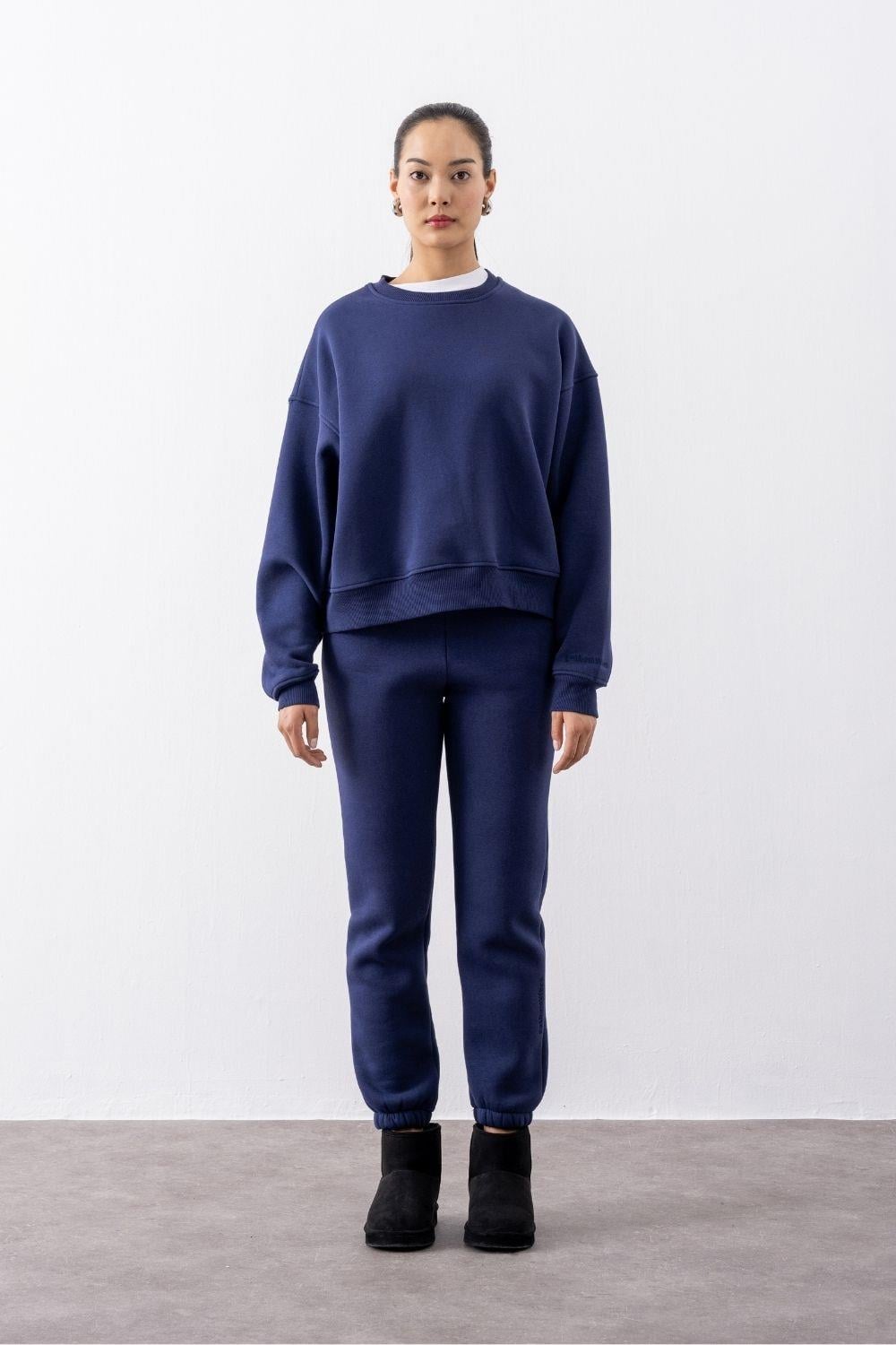 Kadın Oversize Lacivert Sweatshirt | Gotham Vibes