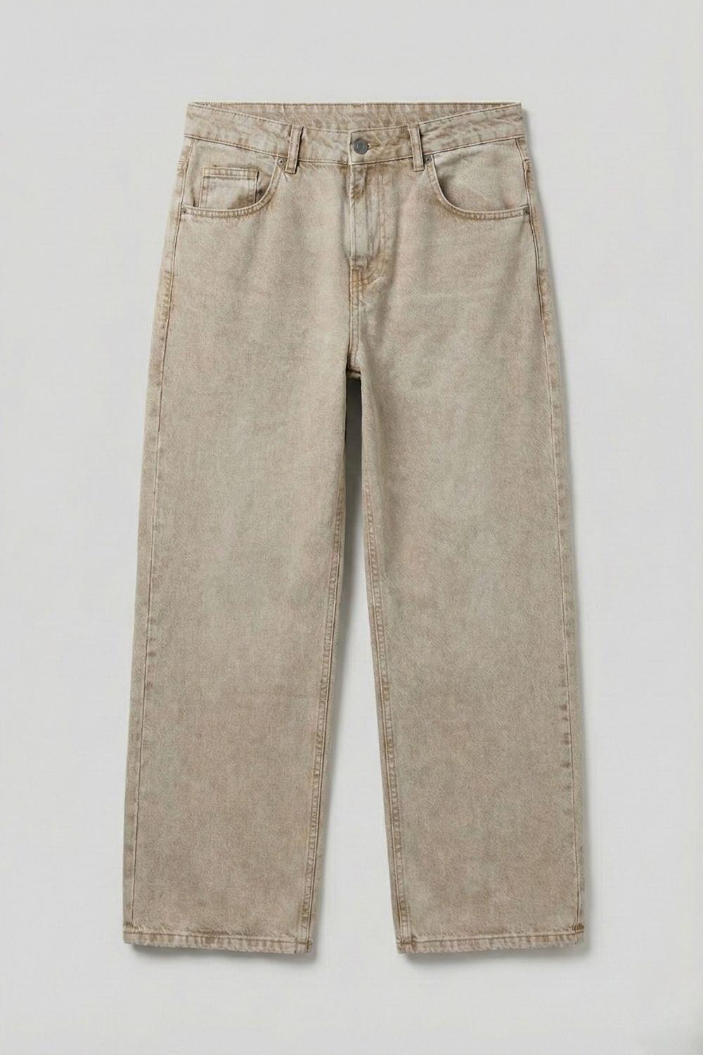 Loose Fit Bej Kot Pantolon