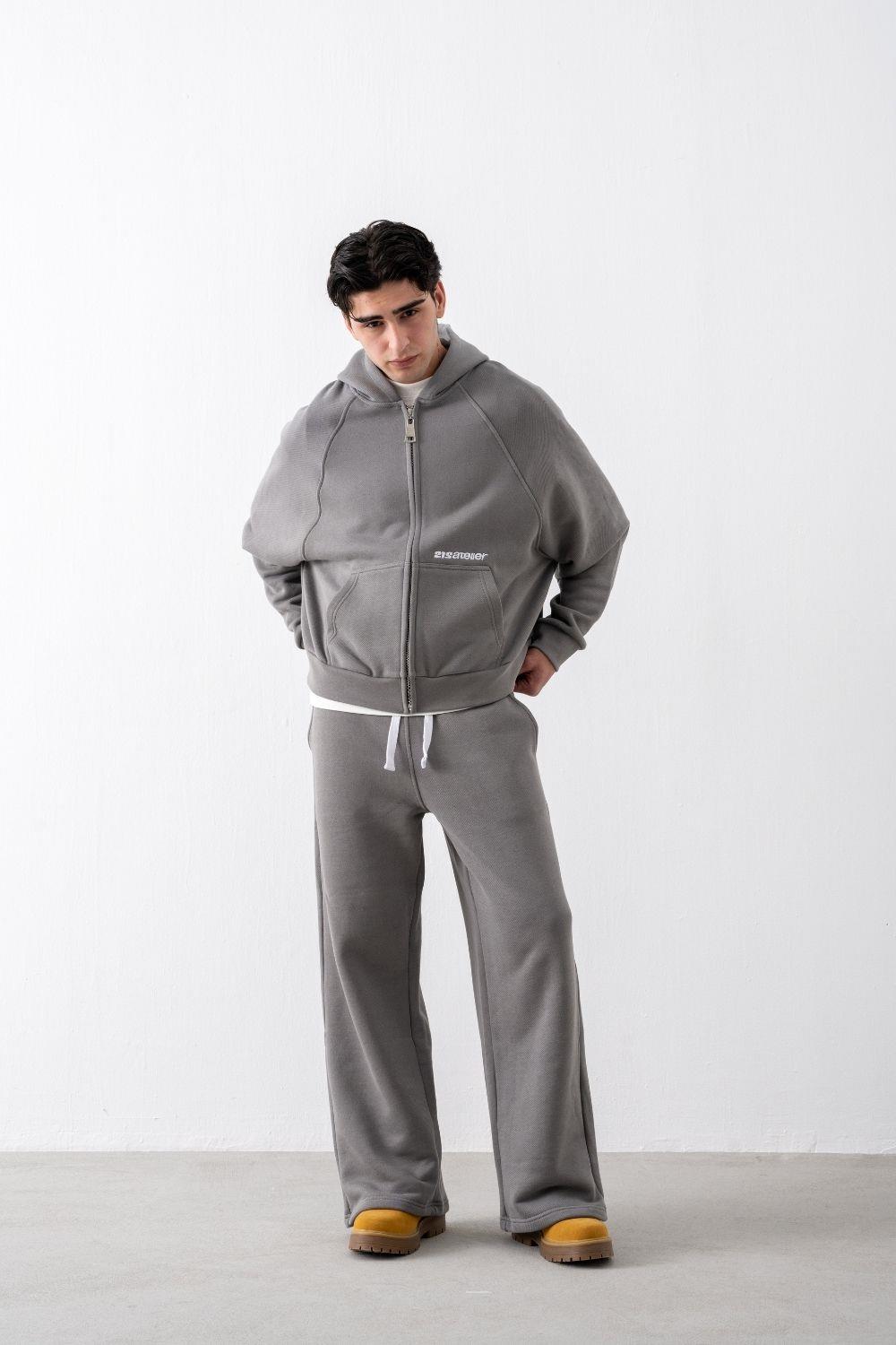 Vibes X 212 ATELİER Gri The Core 500 Zip Sweatshirt