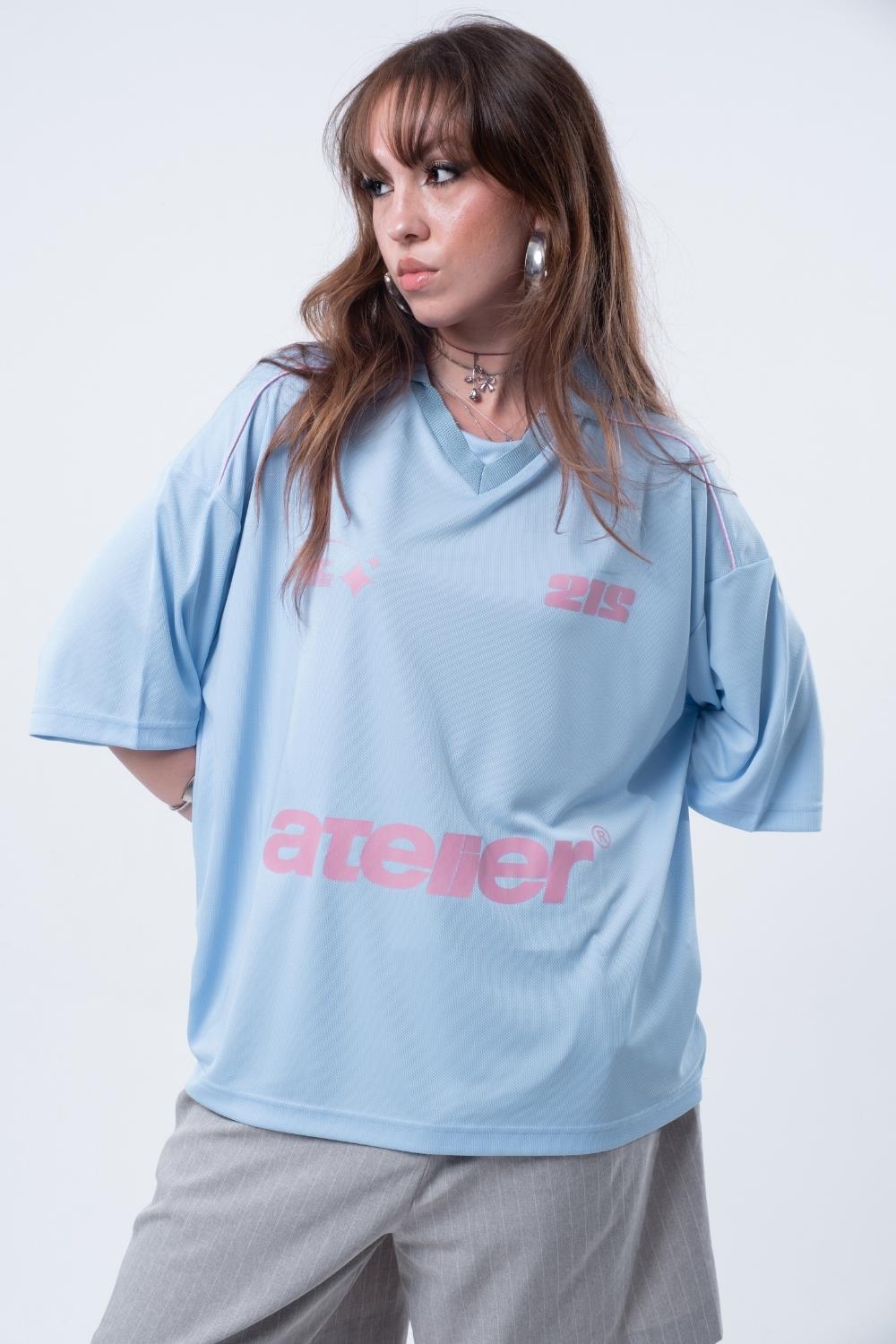 Vibes X 212 ATELİER Oversize Jersey Bebek Mavi T-shirt