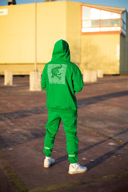 Erkek X Oversize Yeşil Hoodie Sweatshirt - Gotham.com.tr