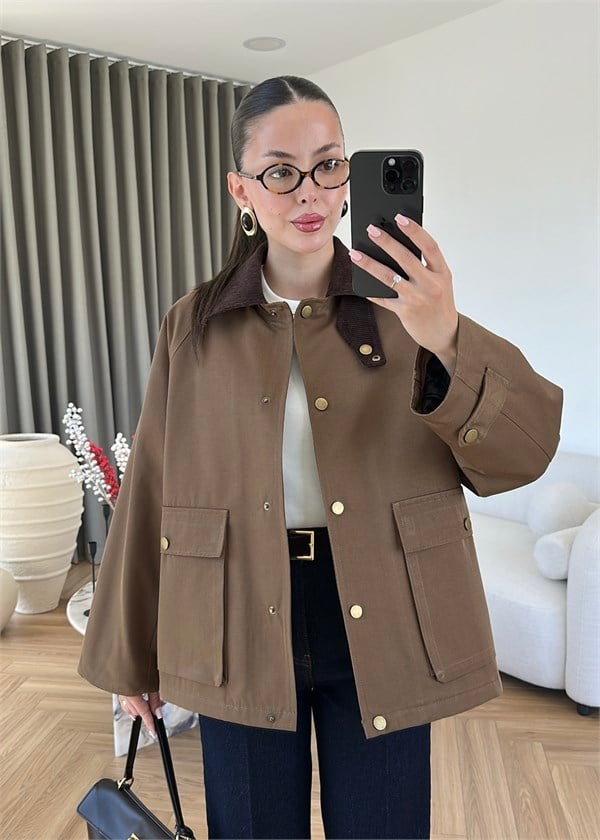 Barbour Kadife Yakalı Mont ACI KAHVE