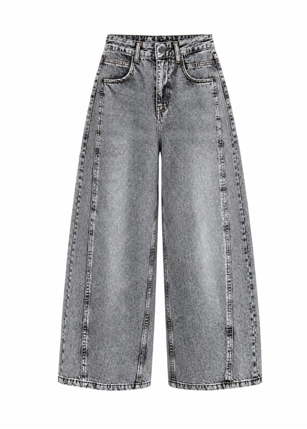 Barrel Parçalı Jean GRİ