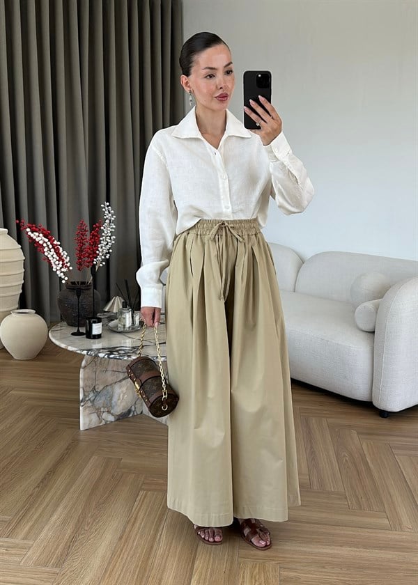 Bol Poplin Pantolon CAMEL